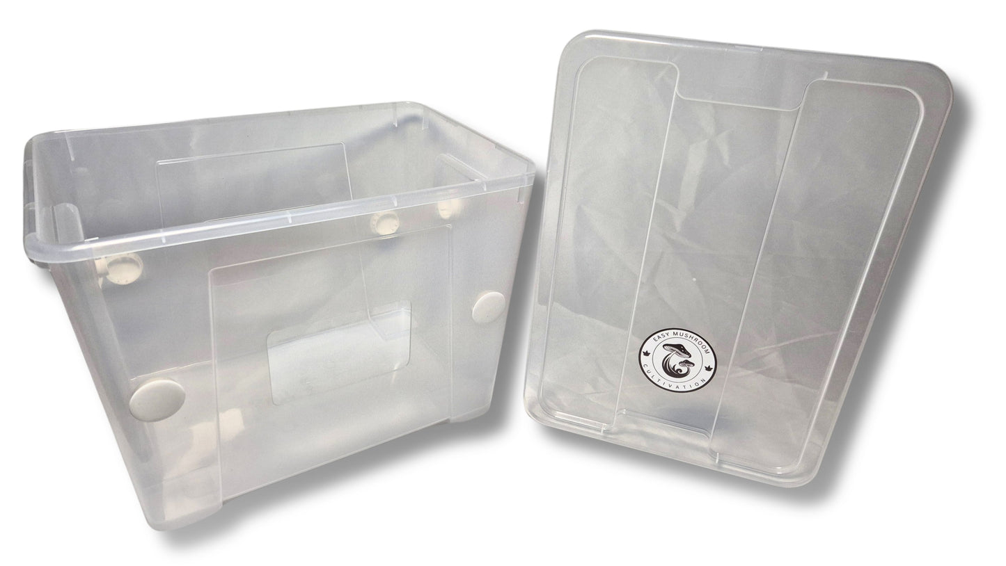 The Starter Kit Monotub from EasyMushroomCultivation shown with white background