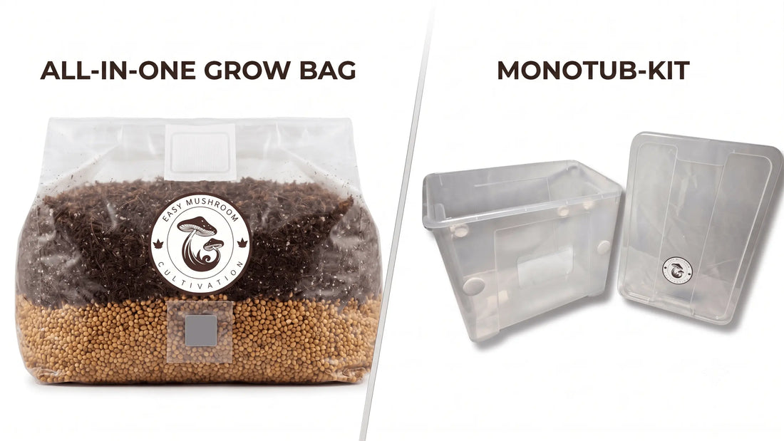 All-In-One Mushroom Grow Bag vs. Monotub